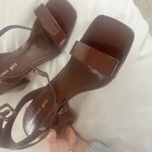 Never worn Madden Girl Chocolate Brown Heels